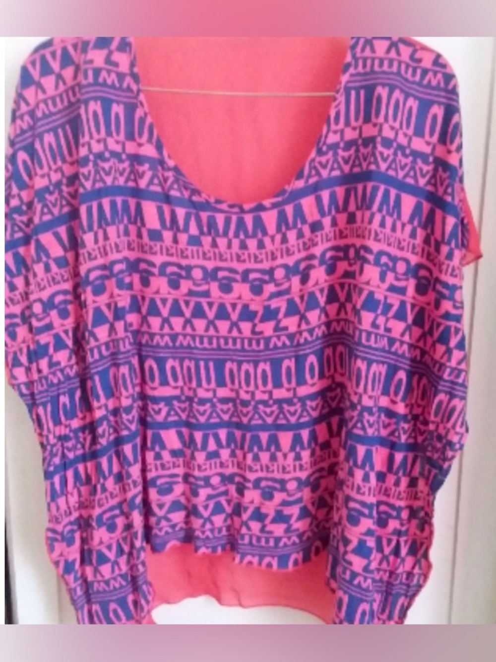 Rare Vivienne Westwood Women's Pink & Purple Patterned Scoop Neck Top